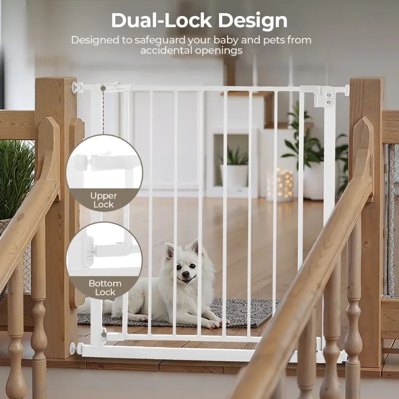 Photo 1 of **used**Pet Gate, Caveen 29.5''-32.2''Dog Gates for Stairs & Doorways, Gate for Ages 6 to 36 Months, White