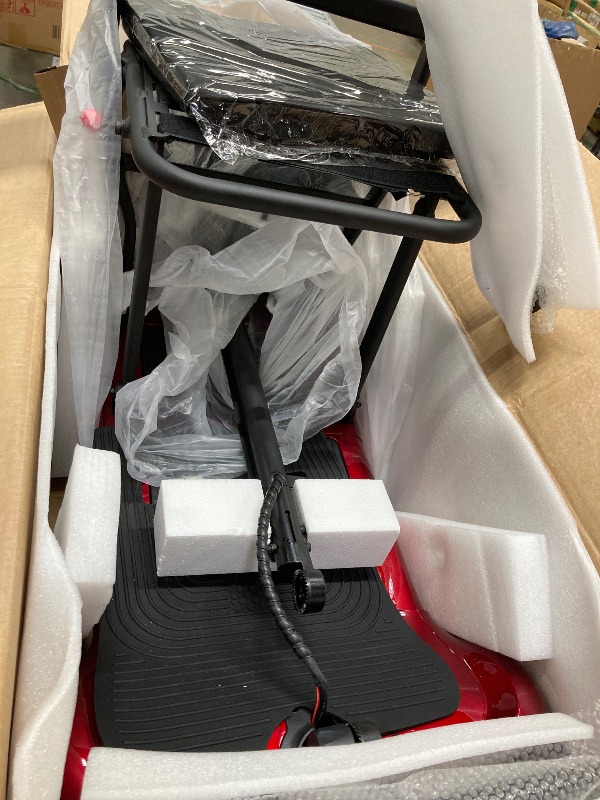 Photo 1 of ***The product is used and could not be tested*****. It is missing treads.EAGLOG Light Weight 4 Wheels Mobility Scooter for Seniors, Electric Folding Wheelchair Device for Travel, Red
