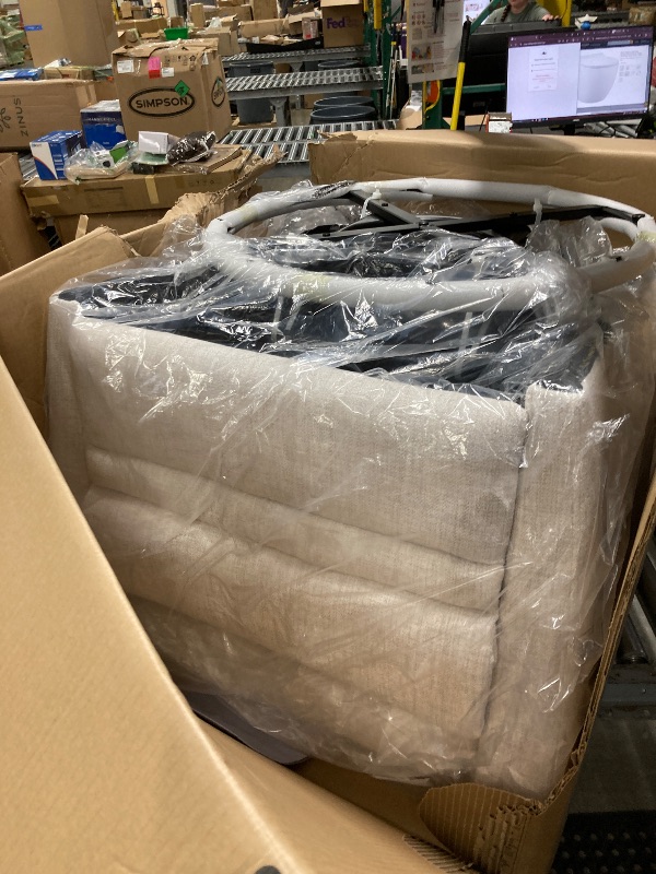 Photo 1 of *   *missing parts used**Dream On Me Chatham Basic Nursery Rocking Glider in Ecru, 360° Swivel Motion, FSC Certified, Greenguard Gold & JPMA Certified Nursery Glider, Three Rocking Modes Nursery Glider Recliner