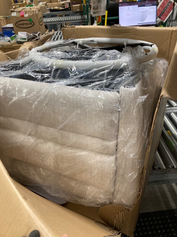 Photo 1 of *   *missing parts used**Dream On Me Chatham Basic Nursery Rocking Glider in Ecru, 360° Swivel Motion, FSC Certified, Greenguard Gold & JPMA Certified Nursery Glider, Three Rocking Modes Nursery Glider Recliner