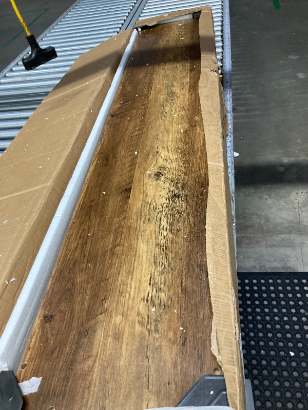 Photo 1 of ****used missing parts***Tribesigns 63" Console Table, Farmhouse 2-Tier Entryway Table with U-Shaped Base, Narrow Long Wood Sofa Table Behind Couch Table for Living Room, Hallway, Foyer, Vintage Brown