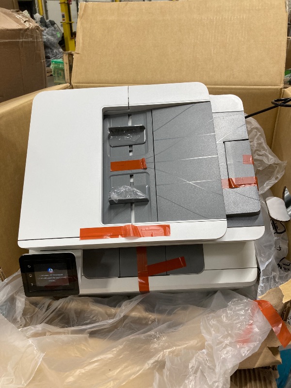 Photo 1 of *THE PRODUCT IS USED, IT WAS TURNED ON BUT IT IS NOT KNOWN IF IT WORKS, THE LIGHT ONLY TURNS ON AND IT IS MISSING PARTS. NO RETURN* Wireless All-in-One Color Laser Printer, Scanner, Copier, Fax, Best-for-Office
