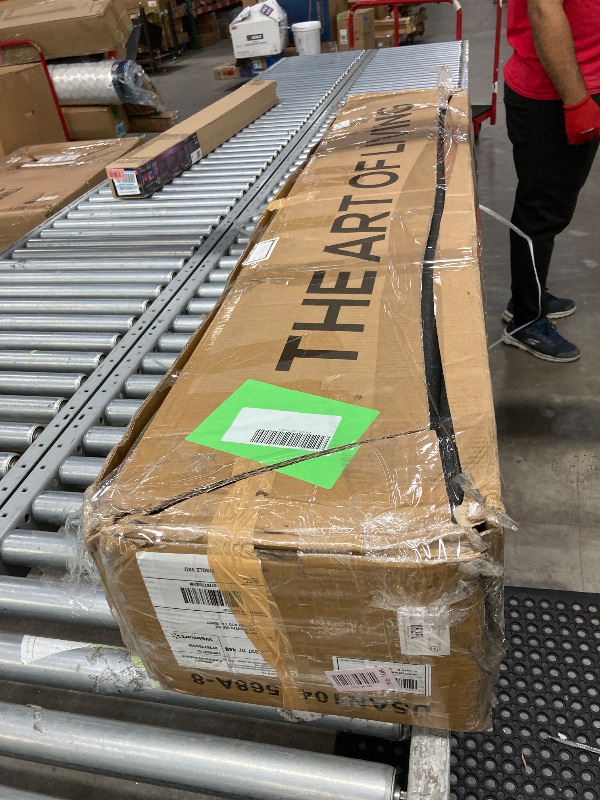 Photo 1 of **THE SUPPLIES ARE MISSING A PIECE. IT IS USED AND HAS A SMALL TEAR ON ONE SIDE.****Allewie Queen Size Platform Bed Frame with Fabric Upholstered Headboard and Wooden Slats Support, Fully Upholstered Mattress Foundation/No Box Spring Needed/Easy Assembly,
