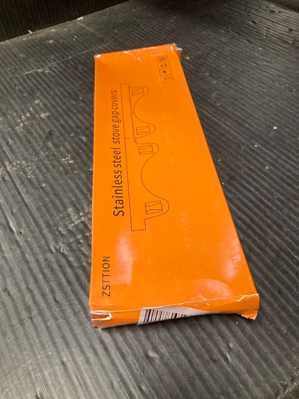 Photo 1 of ****Parts only***

 Pack Stainless Steel Stove Gap Covers, Adjustable Kitchen Stove Gap Fillers, Heat Resistant Stove Guard Between Stove and Countertop, Upgraded Fixed Snap Design Length 13.8” to 26.8”