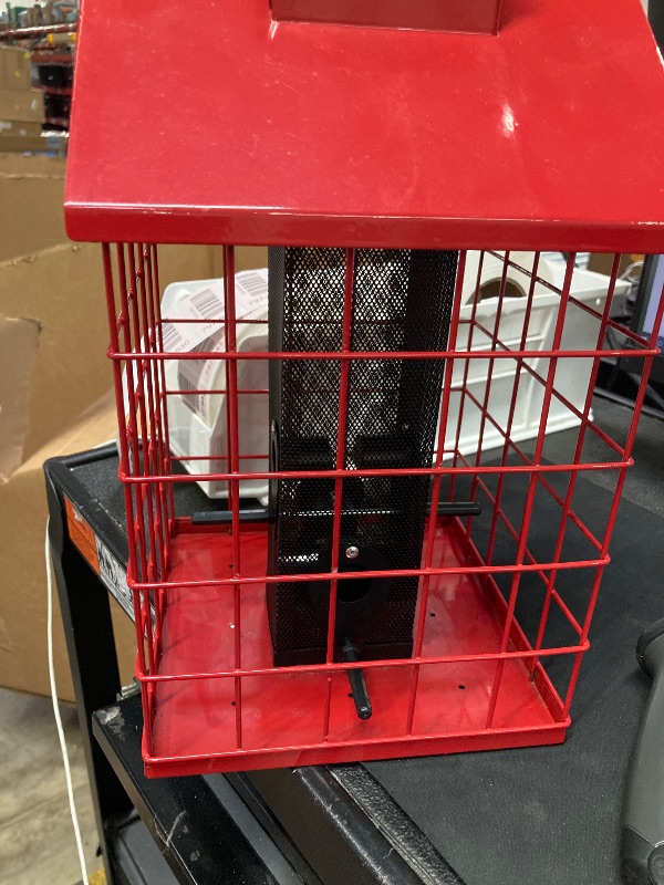 Photo 1 of ***vERY USED***

Kingsyard Squirrel Proof Caged Bird Feeder for Outdoor Hanging - Weatherproof Metal Mesh Tube Finch Bird Feeder with 4 Ports for Nyjer/Thistle Seed, Small Birds Goldfinches, Chickadees, Red