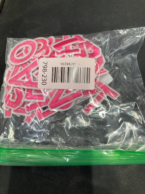 Photo 1 of ****Partial set***

 Pcs Iron on Letters for Fabric, Alphabet Embroidered Patch A-Z, Number Patch 0-9, Iron on Letters and Numbers for Clothes, Hat, Jeans(Pink)