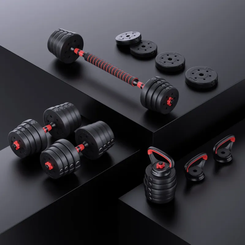 Photo 1 of ****Partial set****
MaxKare 66LB Adjustable Weight Dumbbell Set 4 in 1 Set as Dumbbell Barbell Kettlebell Push-up Stands, for Home Gym Weights for Men & Women
