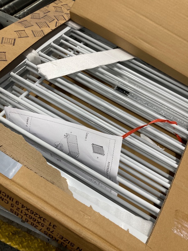 Photo 1 of ****Partial set****
JSB 144-inch Extra Wide 30-inch Tall Dog gate with Door Walk Through, Freestanding Round Tube Pet Gate for Halls Stairs, Puppy Safety Dog Fence with 2PCS Support Feet (White)