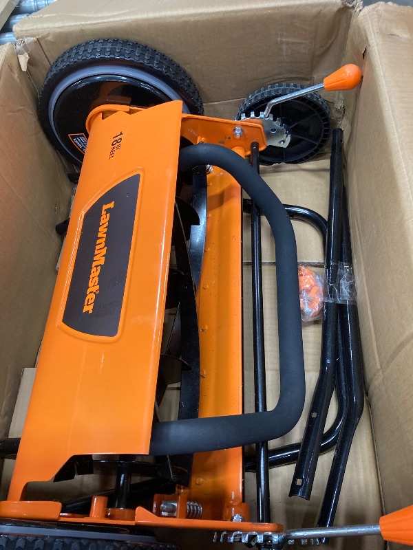 Photo 1 of ****Partial set***
LawnMaster LMRM1801 Push Reel Lawn Mower 18-Inch 5-Blade