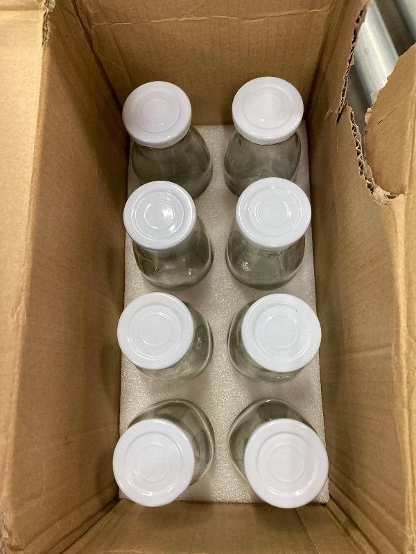 Photo 1 of [8 Pack] 20 Oz Glass Juicing Bottles w Airtight Lids - Reusable Drinking Jars w Scale, Travel Water Cups - Tall Mason Jar for Juice, Boba, Smoothie, Vanilla Extract(Extra 3 Lids)