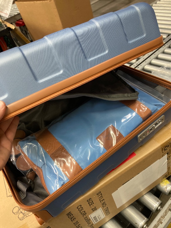 Photo 1 of **ZIPPER SEAM COMING APART FROM CASE ON TOP/MISSING SMALL BAG**Joyway Carry on Luggage 20 in Carry-on Suitcase with Spinner Wheels Hardside 3PCS Set with TSA Lock-Ice Blue