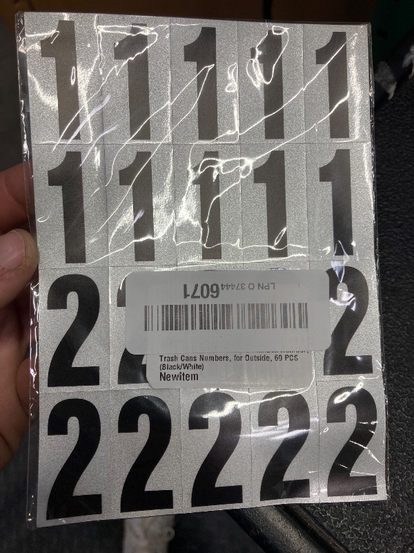 Photo 1 of 1.5 inch Self Adhesive Numbers for Mailbox, House Numbers, Reflective Mailbox Number, Trash Cans Number, for Outside, 60 PCS (Black/White)