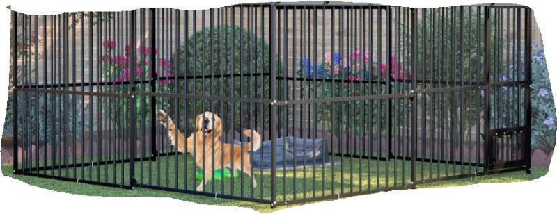 Photo 1 of 10x10x6 FT Large Outdoor Dog Cage, Heavy-Duty Outside Kennel Enclosure,  Dog House Barrier Fence with Safety Lock