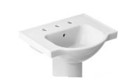 Photo 1 of **** TOP OF THE SINK ONLY*****Kohler 5265-8-0 Veer Pedestal Bathroom Sink with 8-Inch Widespread Faucet Holes, 21-Inch, White
