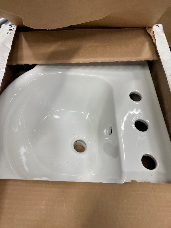 Photo 1 of **** TOP OF THE SINK ONLY*****Kohler 5265-8-0 Veer Pedestal Bathroom Sink with 8-Inch Widespread Faucet Holes, 21-Inch, White