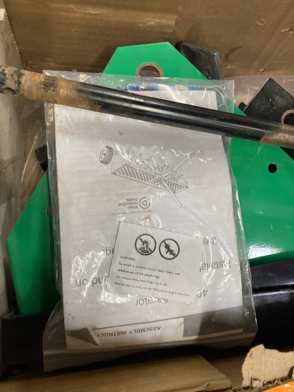 Photo 1 of ***minor damage***PPOLB 40" Plug Aerator Tow Behind, Lawn Aerator Tow Behind with Universal Hich, Green Painted Galvanized Steel with Tray and Inflatable Wheels, Pull Behind Aerator for Garden, Farm and Lawn