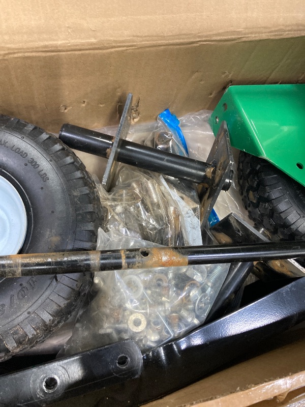 Photo 1 of ***minor damage***PPOLB 40" Plug Aerator Tow Behind, Lawn Aerator Tow Behind with Universal Hich, Green Painted Galvanized Steel with Tray and Inflatable Wheels, Pull Behind Aerator for Garden, Farm and Lawn