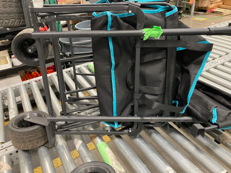 Photo 1 of   IT HAS A DETACHED RUBBER
 VECUKTY Collapsible Garden Wagon Cart with Removable Canopy Black
