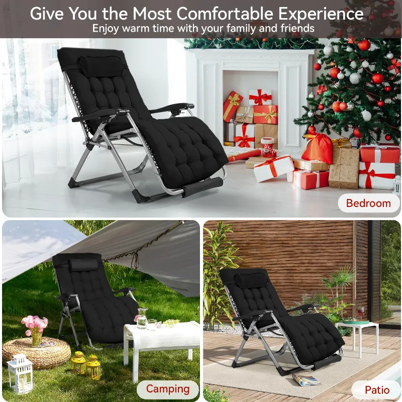Photo 1 of DOESN'T HAVE THE QUILT
VECUKTY XXL Oversize Zero Gravity Chair - 500lb Capacity, 33-Inch Wide Padded Seat, Folding Travel Recliner for Outdoor / Indoor Use - Patio, Lawn, Black, Portable and Heavy Duty