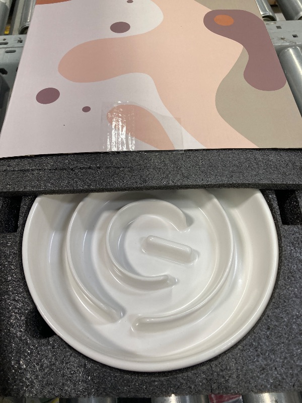 Photo 1 of ***ONLY BOWL***
MOPANG Ceramic Slow Feeder Dog Bowls Elevated, 2.0 Cups Slow Feeder for Medium and Large Dogs, Puzzle Maze Bowl to Slow Down Eating, 30oz, 8in, White