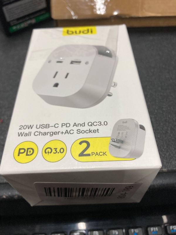 Photo 1 of  Pack Outlet Extender, Outlet Splitter Wall Outlet with PD 20W Type-C?USB Ports?1 Outlet , Wall Plugs for Outlets No Surge Protector Extension Plug for Cruise Ship, Home, Office, ETL Listed