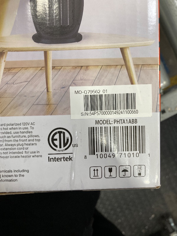 Photo 1 of *****TURNS ON AND OFF
PELONIS PHTA1ABB Portable, 1500W/900W, Quiet Cooling & Heating Mode Space Heater for All Season, Tip Over & Overheat Protection,for Home, Office Personal Use, Black , 9inch