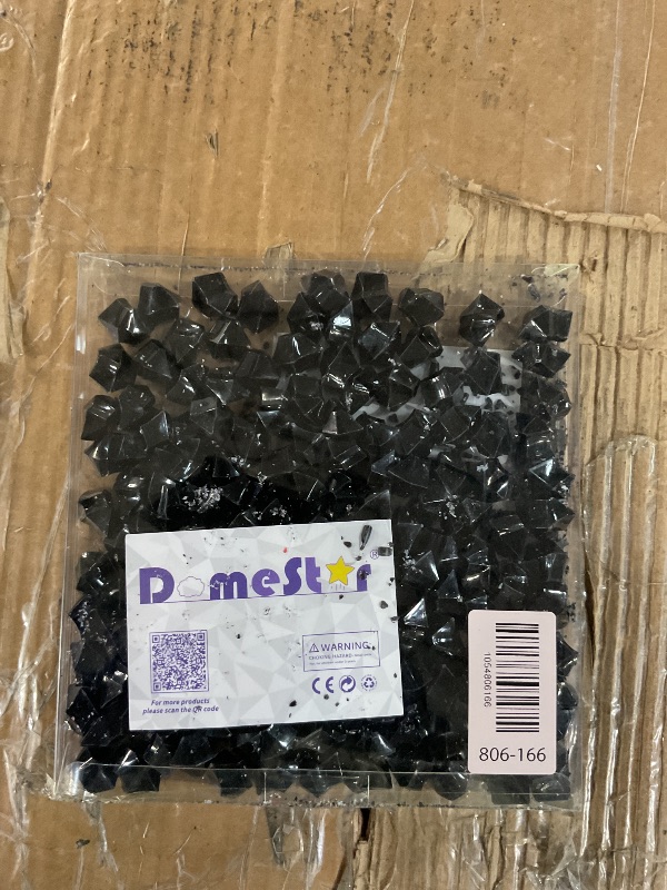Photo 1 of ***MINOR DAMAGE***
DomeStar 150PCS Fake Ice, Black Christmas Decorations Vase Fillers, Black Plastic Gems Aquarium Tank Rock Party Table Scatter Decorations