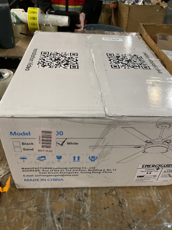 Photo 1 of Goniyado 52 Inch White Ceiling Fans with Lights and Remote, Modern Indoor Ceiling Fans with 3 Colors 6 Speeds, Reversible DC Motor