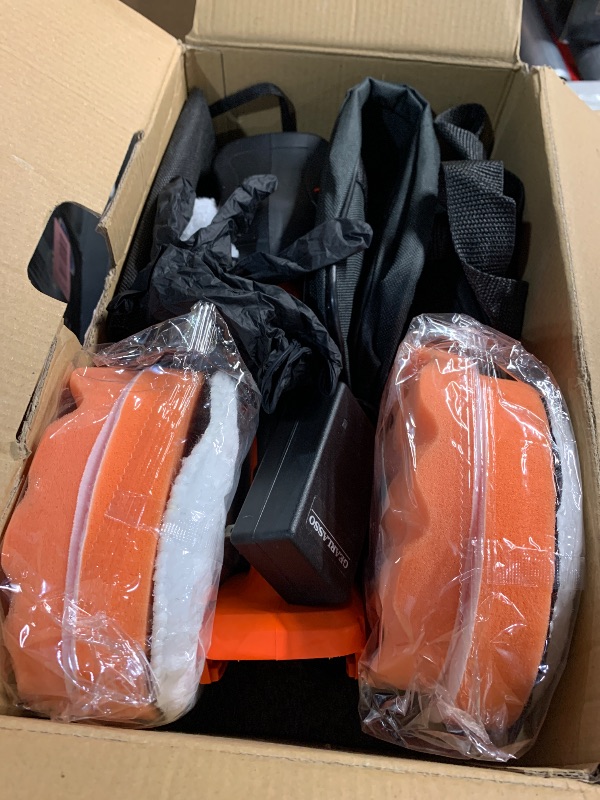 Photo 1 of ***(PARTS ONLY/ NON FUNCTIONAL)***GEARLASSO Car Buffer Polisher, 8 Variable Speed Car Polisher 2800-6000RPM Cordless Car Polishing Machine with 2x 21V 2000mAh Batteries and 17 Piece Polishing Kit for Car Detailing Scratch Removing