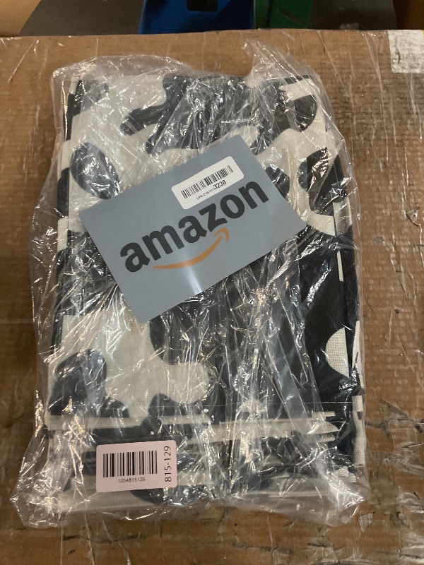 Photo 1 of 10 Pcs Linen Cow Print Table Runner Black and White Farm Cow Print Tablecloth Western Barnyard Cowboy Themed Table Cloths for Birthday Party Decorations Home Kitchen Table Supplies ( 13 x 72 in)