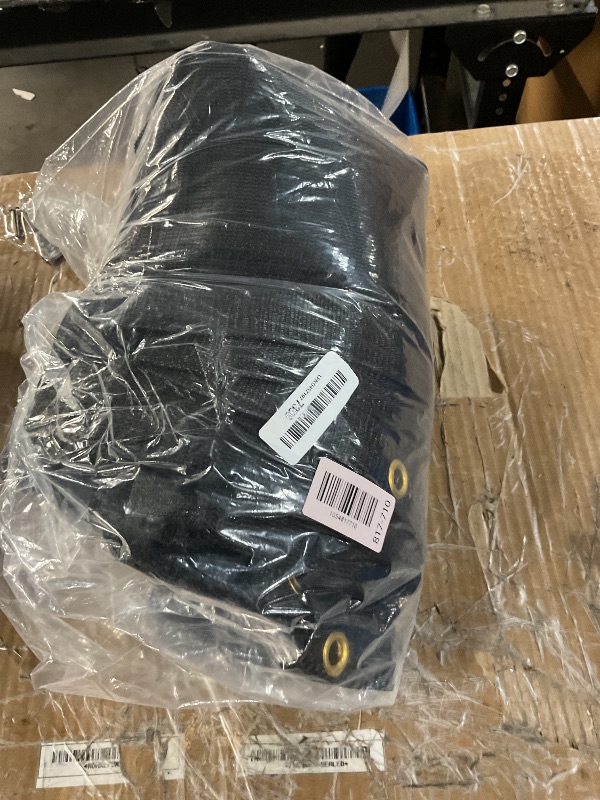 Photo 1 of [WindscreenSupplyCo] 60-70% 6.5 FT X 10 FT Mesh Tarp/Shade Cloth 9-Needle Knitted Heavy Duty Black with Grommets for Green House, Garden, pergola, Pools, Dump Truck - MT6510BLKX1
