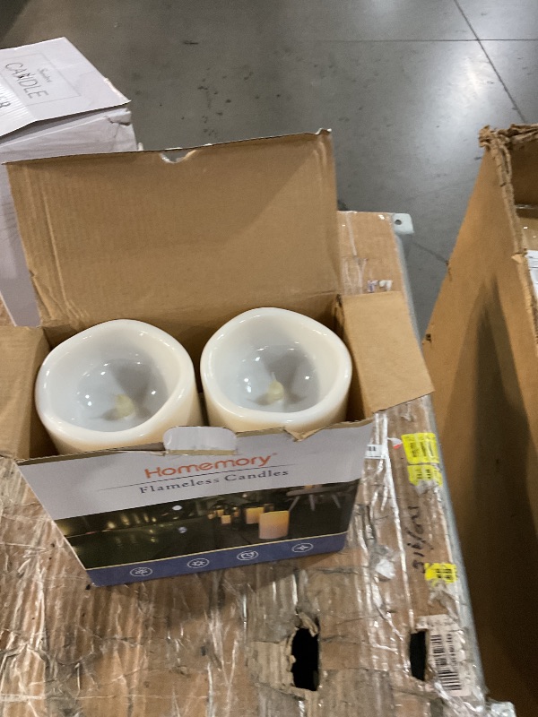Photo 1 of ***(MISSING REMOTE)***Homemory 8" x 4" Large Waterproof Outdoor Flameless Candles with Remote Control and Timer, Battery Operated Flickering LED Pillar Candles for Indoor Outdoor Lanterns, Porch, Long Lasting, Set of 2