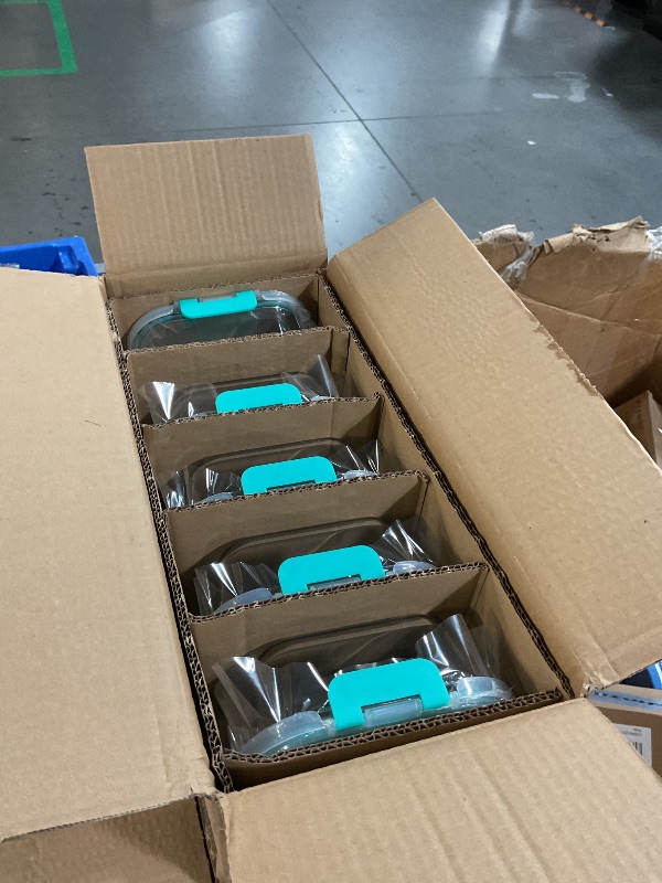 Photo 1 of [5-Packs, 36 Oz.] Glass Meal Prep Containers with Locking Lids Glass Food Containers,Airtight Lunch Container,Microwave, Oven, Freezer and Dishwasher (4.5 Cup, Green)