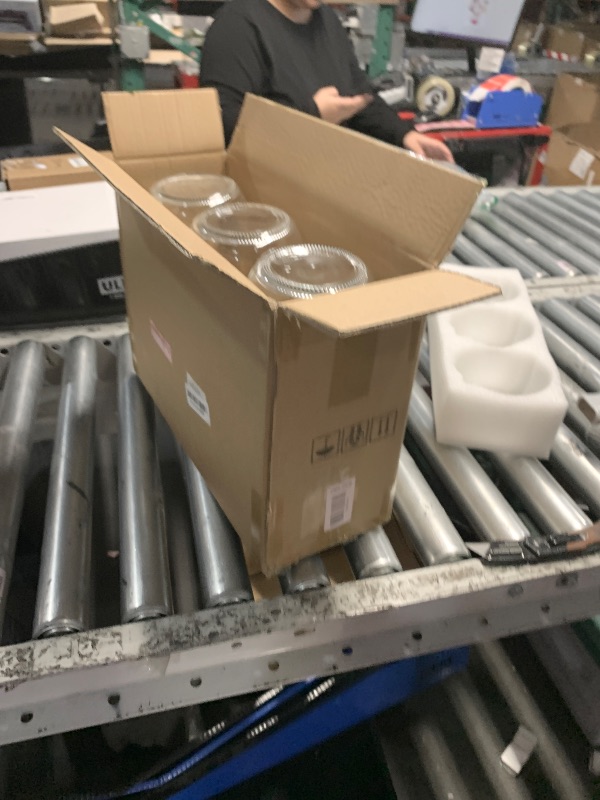 Photo 1 of ***(MINOR DAMAGE/ SEE NOTES FOR DETAILS)***3 Pack 64oz Glass Mason Jar Pitcher with Airtight Lid and Handle – Wide Mouth, Leak-Proof, Ideal for Sun Tea, Cold Brew, Lemonade, Iced Coffee, Milk, and Water