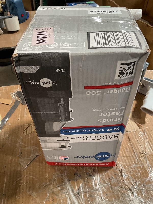 Photo 1 of InSinkErator Badger 500, 1/2 HP Continuous Feed Kitchen Garbage Disposal, Badger Series BADGER 500