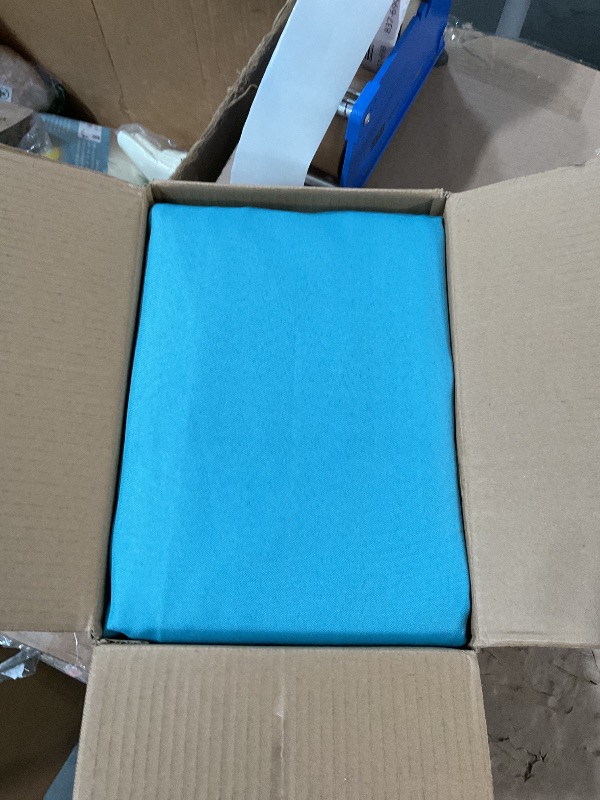 Photo 1 of (see all images) Nasitos 2 Pack Teal 6ft Table Cloth Fitted-Open Back Folding Table Cover Washable