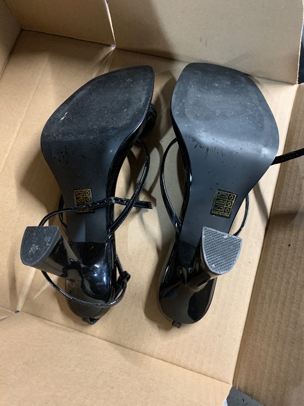 Photo 1 of ***(HEAVILY USED/ MINOR DAMAGE)***Reitoye Black Heels for Women Platform High Chunky Heels Square Open Toe Heeled Sandals Ankle Strap Block Heels Size 10