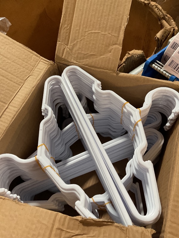 Photo 1 of (unknown if complete)(see images) 100 pcs White Baby Nursery Closet Hangers,Non-Slip Laundry Infant Pant Hanger