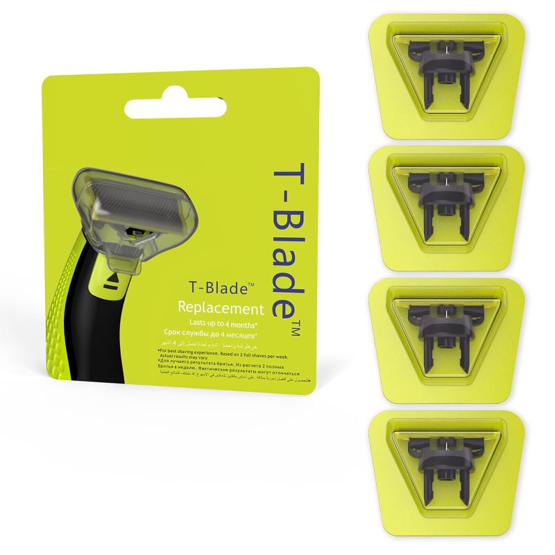 Photo 1 of ***missing one blade****KIONCARE 4-Pack Replacement Head Compatible with oneblade QP series 25/26/45/65, Black