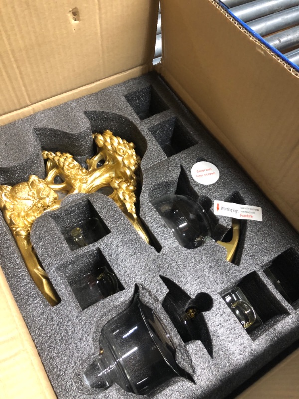 Photo 1 of ***DAMAGED - SEE NOTES/PICTURES*** Zurucily Glass Teapot Set with Infuser Semi Automatic Tea Set Magic Teapot (Tree - golden)