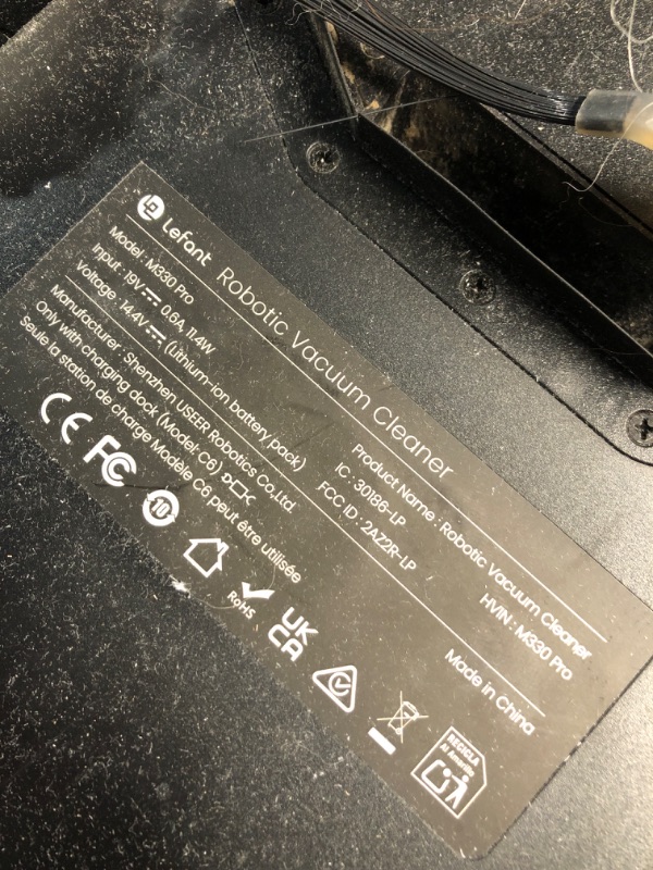 Photo 1 of ***DAMAGED - SEE NOTES/PICTURES*** Lefant LiDAR Robot Vacuum and Mop, 450ml Visible Dustbin, Upgraded 190° PSD Obstacle Avoidance, Customized Cleaning, Multi-Floor Mapping, 150 Mins Runtime, WiFi/Alexa/APP, Pet Hair & Carpets, M330 Pro