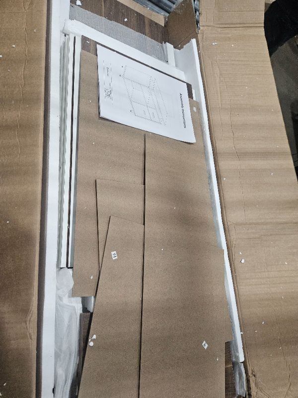 Photo 1 of ** Stock photo for reference item similar ** Tribesigns bookcase desk with 2 drawer's and bottom shelfs white and brown