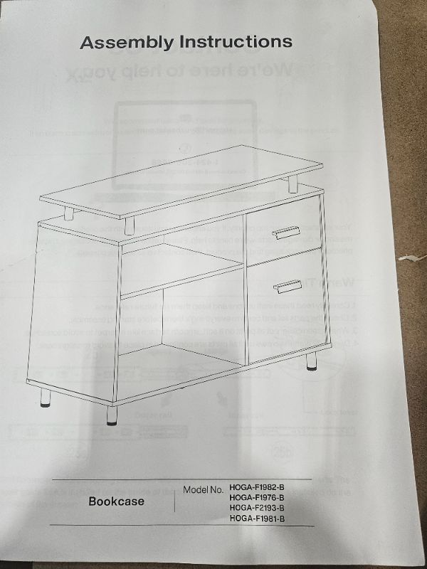 Photo 1 of ** Stock photo for reference item similar ** Tribesigns bookcase desk with 2 drawer's and bottom shelfs white and brown