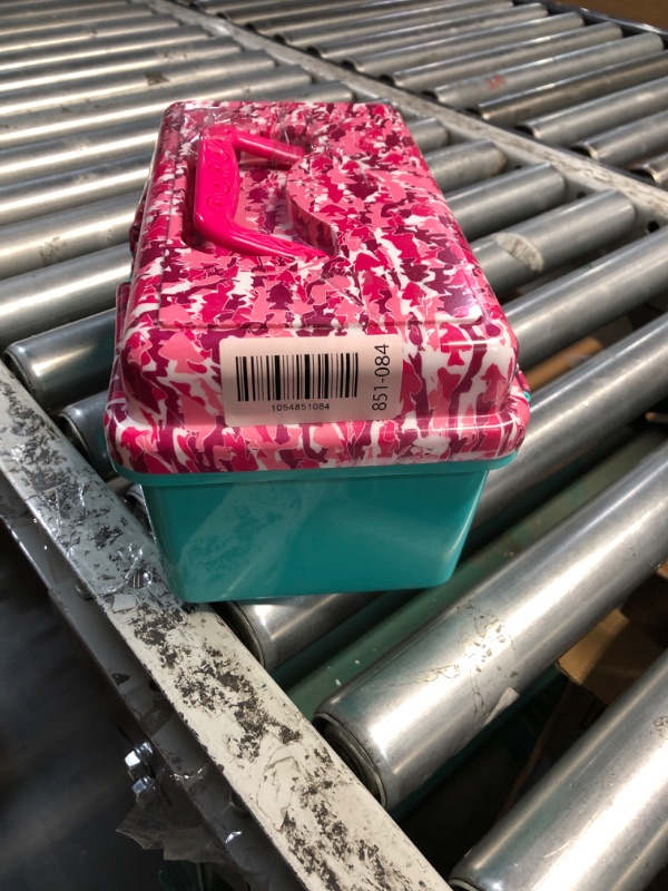 Photo 1 of ***DAMAGED - SEE NOTES/PICTURES*** Kids Youth Tackle Box - Removeable Tray, Easy snap Lock (Pink Camouflage)