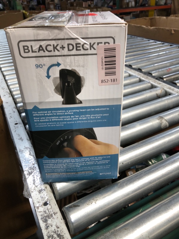 Photo 1 of (see all images) BLACK+DECKER 7-Inch Portable Turbo Fan, 3-Speed Settings, Desktop Personal Cooling for Table with 90° Tilt Angle Fan Head