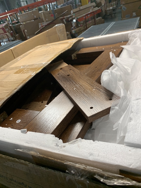 Photo 1 of GarveeHome Round Dining Table for 4,Kitchen Dining Room Circle Dinner Pedestal Table,Space Saving Wood Kitchen & Dining Room Furniture,Brown 47-inch Diameter