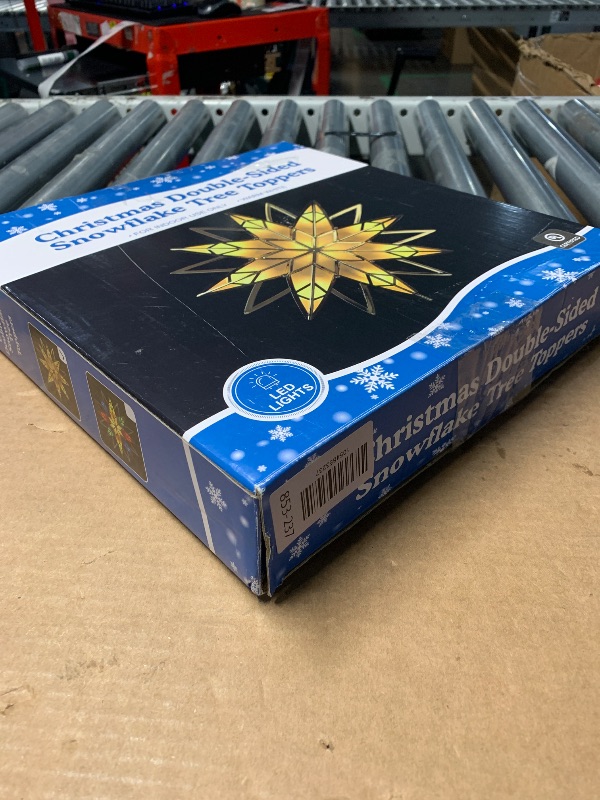 Photo 3 of Christmas Tree Topper, 11.8 Inch Gold Christmas Star Topper with 10 LEDs Lights, 3D Tree Star Xmas Decorations Indoor (Clamp/Pole Mount)