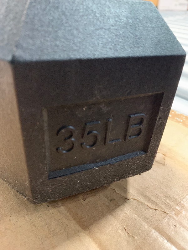 Photo 1 of (see images) CAP Barbell 35 LB Rubber Coated Hex Dumbbell Hand Weight - Pair | Chrome Handle