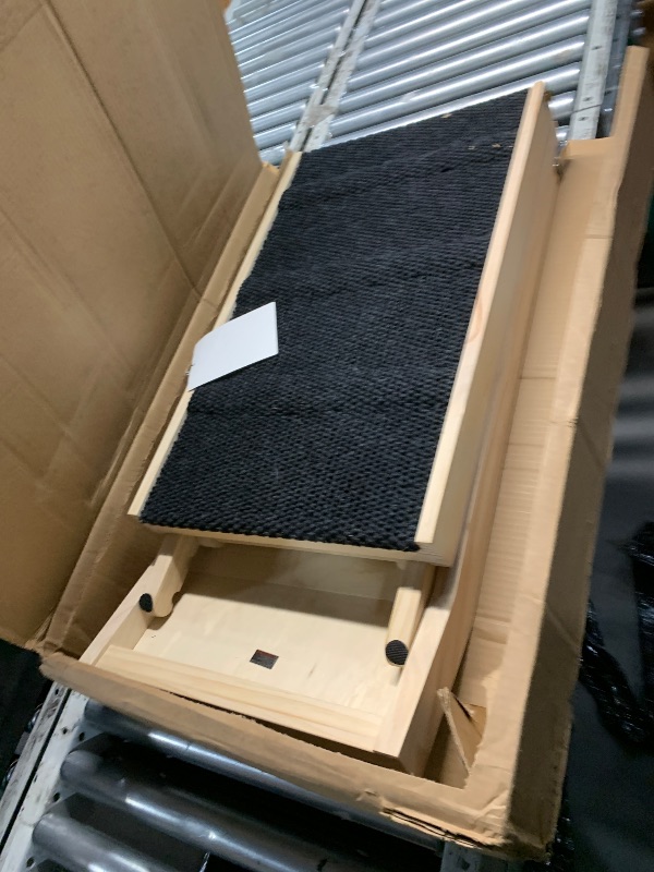 Photo 1 of ???? ???????? Dog Ramp for Bed, 64" Long Foldable Pet Ramp for Small Large Dogs, Dog Ramps for High Beds Car, High Traction with Platform 6 Adjustable Heights 24" to 30" Up to 220LBS Black