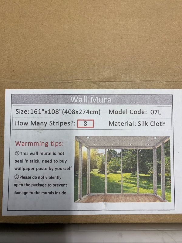 Photo 1 of SILK CLOTH WALL MURAL 161" x 108"